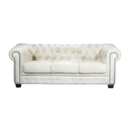 CHESTERFIELD-689 3-S Leather White CHESTERFIELD-689 3-S Leather White