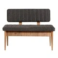 Two-seater sofa - Alden Megapap melamine bench - anthracite fabric 110x40x85cm.