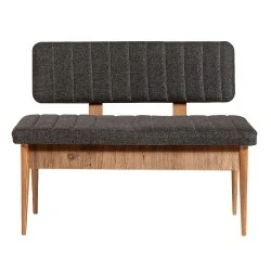 Two-seater sofa - Alden Megapap melamine bench - anthracite fabric 110x40x85cm. Two-seater sofa - Alden Megapap melamine bench - anthracite fabric 110x40x85cm.