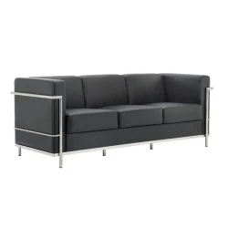 GENOVA 3-Seater Sofa Inox/Black Pu GENOVA 3-Seater Sofa Inox/Black Pu
