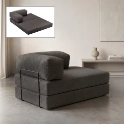Comfort Megapap fabric two seat sofa bed in anthracite color 140x95x75cm. Comfort Megapap fabric two seat sofa bed in anthracite color 140x95x75cm.