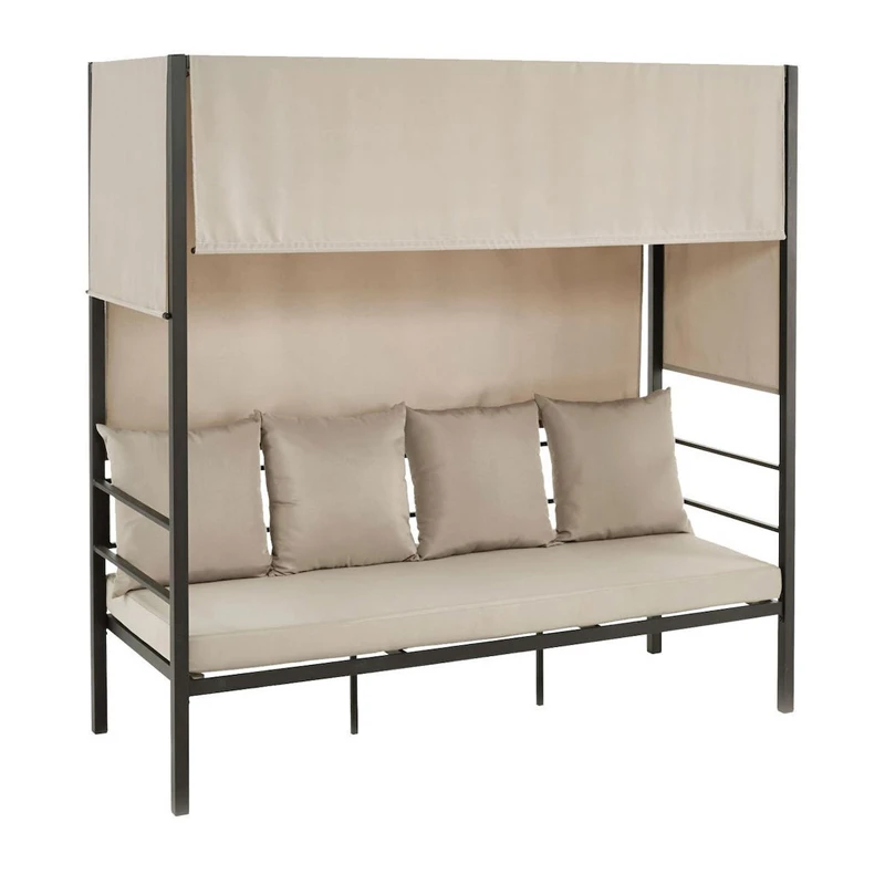 SKY Lounge Day Bed Steel Anthracite/Fabric Cream