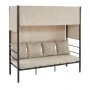 Sky garden sofa - bed with metallic frame in anthracite and fabric in ecru 200x80x200cm.
