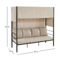 SKY Lounge Day Bed Steel Anthracite/Fabric Cream