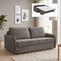 LESTER Sofabed Dark Brown Fabric LESTER Sofabed Dark Brown Fabric