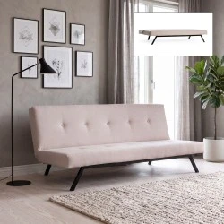 Zola Megapap three seater fabric sofa bed in cream color 180x64x78cm. Zola Megapap three seater fabric sofa bed in cream color 180x64x78cm.