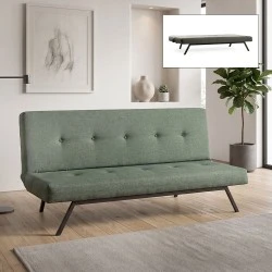 Zola Megapap three seater fabric sofa bed in green color 180x64x78cm. Zola Megapap three seater fabric sofa bed in green color 180x64x78cm.