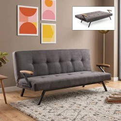 Zven Megapap three seater fabric sofa bed in grey color 180x64x78cm. Zven Megapap three seater fabric sofa bed in grey color 180x64x78cm.
