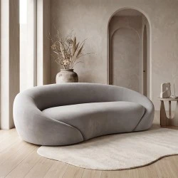 RAMON 2-Seater Sofa Grey Fabric RAMON 2-Seater Sofa Grey Fabric
