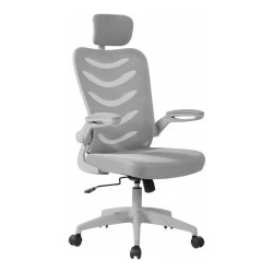 Manager armchair with Mesh fabric in grey color 61x65x118/128cm. Manager armchair with Mesh fabric in grey color 61x65x118/128cm.