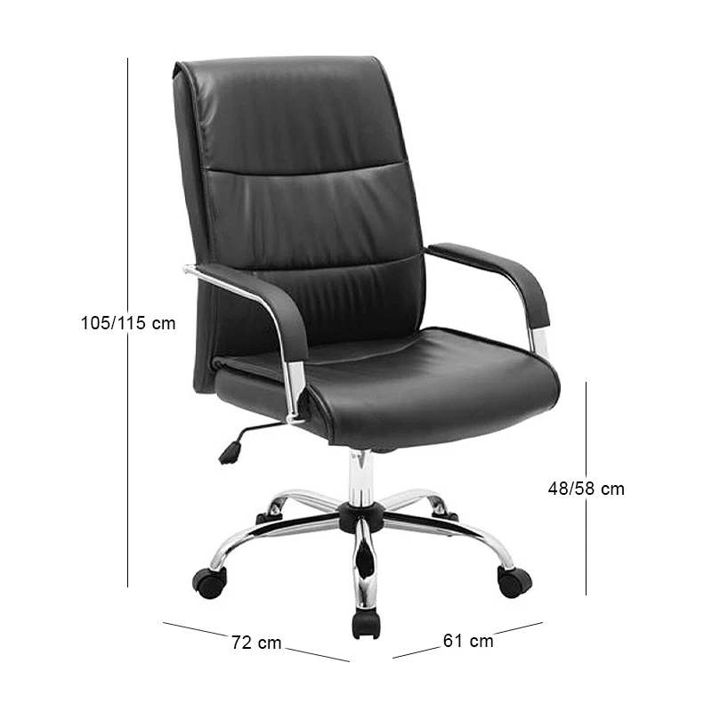 BF3500 Manager Armchair Chromed Base/Pu Black