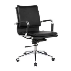 Work chair with Pu in black color 55x63x95/105cm.