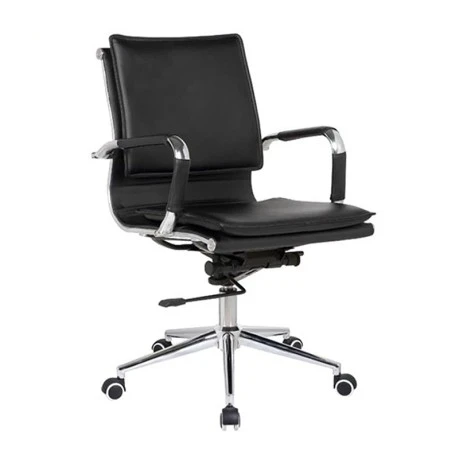 Work chair with Pu in black color 55x63x95/105cm.