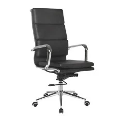 Manager armchair with Pu in black color 55x66x116/126cm.