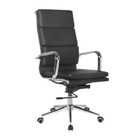 Manager armchair with Pu in black color 55x66x116/126cm.