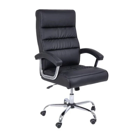 Manager armchair with Pu in black color 79x63x113/121cm.