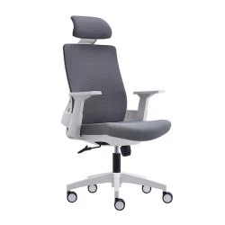 Καρέκλα γραφείου BF8900 ύφασμα mesh χρώμα γκρι - λευκό 64x66x116/128εκ.
