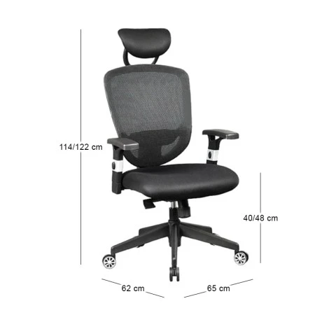 Καρέκλα γραφείου BF9100 ύφασμα mesh χρώμα μαύρο 65x62x114/122εκ.