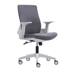 BF8950 Armchair White/Mesh-Fabric Grey