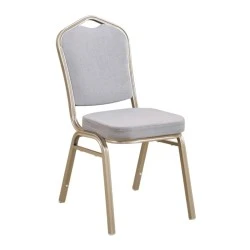 HILTON Banquet chair, Light Gold Metal Frame/Grey Fabric HILTON Banquet chair, Light Gold Metal Frame/Grey Fabric
