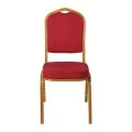 HILTON Banquet chair, Red Fabric, Gold Metal Frame