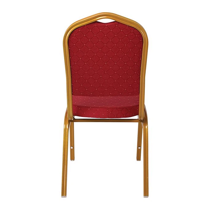 HILTON Banquet chair, Red Fabric, Gold Metal Frame