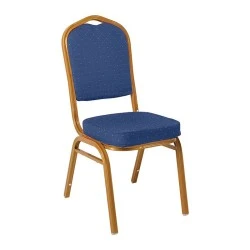Hilton chair with golden metallic frame and fabric coating in blue color 44x55x93cm. Hilton chair with golden metallic frame and fabric coating in blue color 44x55x93cm.