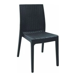 DAFNE Plastic Chair Anthracite (Rattan Look) DAFNE Plastic Chair Anthracite (Rattan Look)