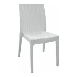 DAFNE Plastic Chair White (Rattan Look) DAFNE Plastic Chair White (Rattan Look)