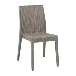 DAFNE Plastic Chair Tortora Beige (Rattan Look) DAFNE Plastic Chair Tortora Beige (Rattan Look)
