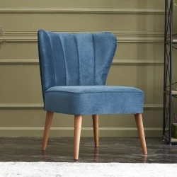 Layla Megapap fabric chair in blue color 64x59x84cm. Layla Megapap fabric chair in blue color 64x59x84cm.