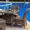 MONTANA Chair Grey/Brown Wicker (Cushion Anthracite)