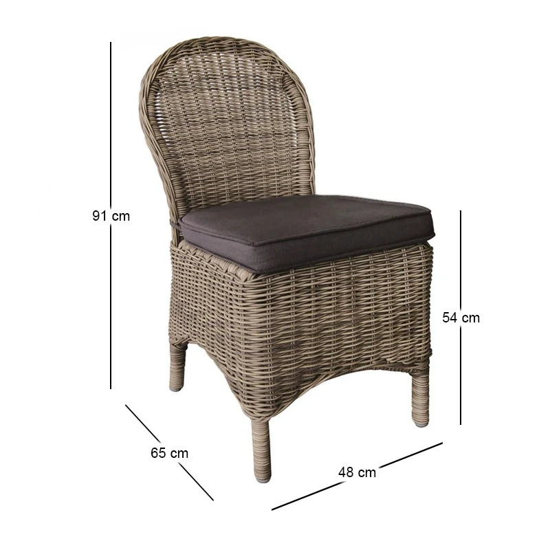 MONTANA Chair Grey/Brown Wicker (Cushion Anthracite)