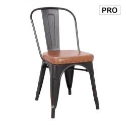 RELIX Chair Steel Antique Black/Pu Seat Camel RELIX Chair Steel Antique Black/Pu Seat Camel