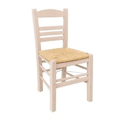 Καρέκλα Σίφνος ξύλο οξιάς με ψάθα άβαφη 41x45x88εκ. Καρέκλα Σίφνος ξύλο οξιάς με ψάθα άβαφη 41x45x88εκ.