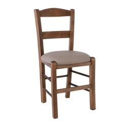 SYROS Beech Chair Impregnation Walnut/Pu Cappuccino SYROS Beech Chair Impregnation Walnut/Pu Cappuccino