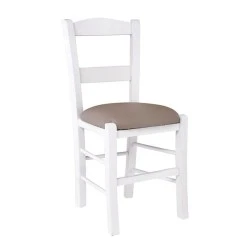 SYROS Chair Impregnation Lacquer White/Pu Cappuccino