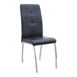 Alma Megapap pu leather dining chair in black color with metal chrome legs 42x53x97cm. Alma Megapap pu leather dining chair in black color with metal chrome legs 42x53x97cm.
