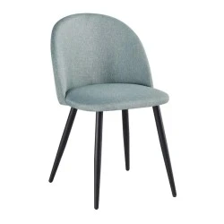 Bella chair with metallic legs in black color and fabric in mixed green color 50x57x81cm. Bella chair with metallic legs in black color and fabric in mixed green color 50x57x81cm.