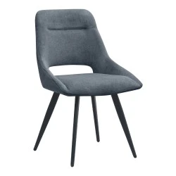 Firenze Megapap fabric dining chair in anthracite color with black metal legs 51x60x81cm. Firenze Megapap fabric dining chair in anthracite color with black metal legs 51x60x81cm.