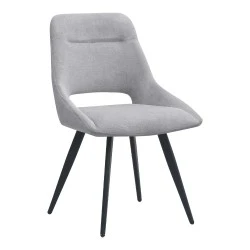 Firenze Megapap fabric dining chair in grey color with black metal legs 51x60x81cm. Firenze Megapap fabric dining chair in grey color with black metal legs 51x60x81cm.