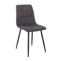LYDIA Chair Metal Black, Anthracite Suede Fabric LYDIA Chair Metal Black, Anthracite Suede Fabric
