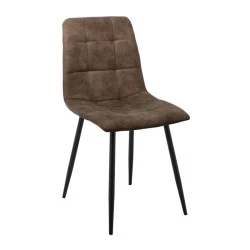 LYDIA Chair Metal Black, Brown Suede Fabric LYDIA Chair Metal Black, Brown Suede Fabric