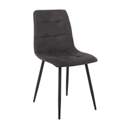 LYDIA Chair Metal Black, Black Suede Fabric LYDIA Chair Metal Black, Black Suede Fabric