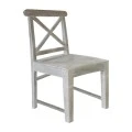 Maison Kika chair by solid wooden frame in antique white color 46x50x94cm.
