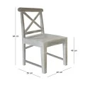 Maison Kika chair by solid wooden frame in antique white color 46x50x94cm.