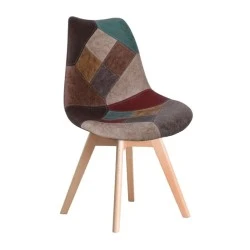 MARTIN Chair Fabric Patchwork Misty Brown MARTIN Chair Fabric Patchwork Misty Brown