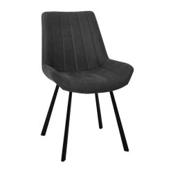 MATT Chair Black Metal/Suede Dark Grey Fabric MATT Chair Black Metal/Suede Dark Grey Fabric