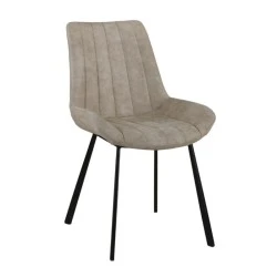 MATT Chair Black Metal/Suede Beige Fabric MATT Chair Black Metal/Suede Beige Fabric