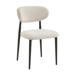 POINT Chair Black Metal, Teddy White Fabric POINT Chair Black Metal, Teddy White Fabric